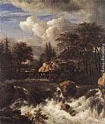 Waterfall in a Rocky Landscape by Jacob van Ruisdael